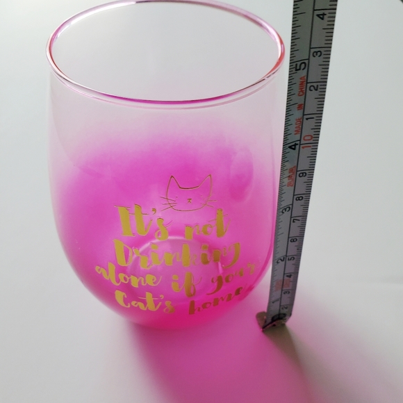 Slant Collections | 18oz Pink Ombré Gold Stemless Wine Glass: Not Drinking Alone - Picture 6 of 12
